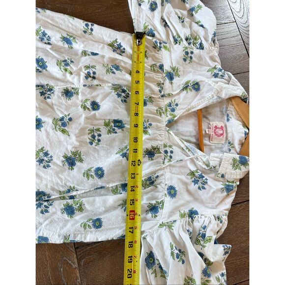 Victoria Dunn Juniper Print White Top with Blue Flowers Size XS - Picture 7 of 8